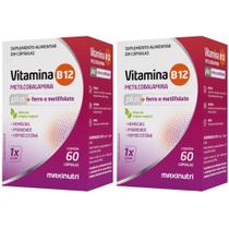 KIT 2X Vitamina B12 PLUS (Metil + Ferro + Ácido Fólico) 60 cáp - Maxinutri KIT 2X Vitamina B12 PLUS (Metil + Ferro + Ácido Fólico) 60 cáp - Maxinutri