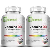 Kit 2x Vitamina D3 10.000 120 Cápsulas 500Mg Bionutri