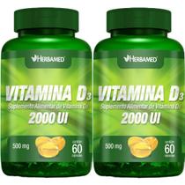 Kit 2X Vitamina D3 2000UI - 60 Cápsulas - Herbamed