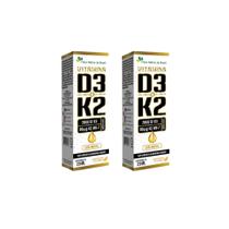 Kit 2x Vitamina D3 2000ui + Vitamina K2 2x20ml Laranja Flora