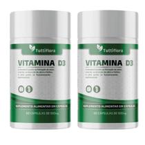 Kit 2x Vitamina D3 60 Cápsulas 500mg Tuttiflora Kit 2x Vitamina D3 60 Cápsulas 500mg Tuttiflora