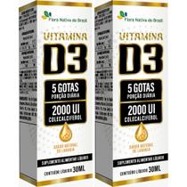 KIT 2X Vitamina D3 em gotas 2000UI 30ml - Flora Nativa KIT 2X Vitamina D3 em gotas 2000UI 30ml - Flora Nativa