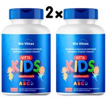 Kit 2x Vitamina + Imunidade Infantil + Apetite - Mastigável VittaKids -Tutti Fruti 60 Comprimidos - Bio Vittas