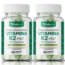 Kit 2x Vitamina K2 MK7 60 Comprimidos 1000mg Mastigáveis Sabor Limão