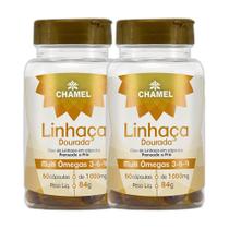 Kit 2x Vitamina Linhaça Dourada 1g 60 Cps - CHAMEL Kit 2x Vitamina Linhaça Dourada 1g 60 Cps - CHAMEL
