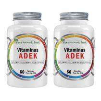 Kit 2x Vitaminas ADEK (VIT A, D, E e K) 60 Cápsulas Flora Nativa