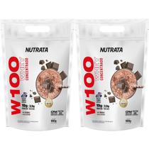 Kit 2X W100 Whey Concentrado - 900g Refil Double Chocolate - Nutrata Kit 2X W100 Whey Concentrado - 900g Refil Double Chocolate - Nutrata