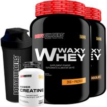 Kit 2x Waxy Whey 2kg + Power Creatina 100g + Coqueteleira - Bodybuilders