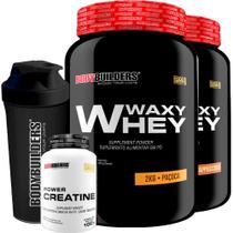 Kit 2x Waxy Whey 2kg + Power Creatina 100g + Coqueteleira - Bodybuilders Kit 2x Waxy Whey 2kg + Power Creatina 100g + Coqueteleira - Bodybuilders