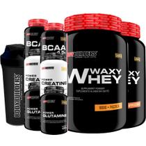 Kit 2x Waxy Whey 900g + 2x Bcaa 100g + 2x Power Creatina 100g + 2x Power Glutamina + Coq - Bodybuilders