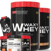 Kit 2x Waxy Whey 900g + 2x BCAA 4,5 100g + Power Creatina 100g + Coqueteleira - Bodybuilders Kit 2x Waxy Whey 900g + 2x BCAA 4,5 100g + Power Creatina 100g + Coqueteleira - Bodybuilders