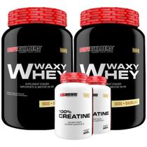 Kit 2x Waxy Whey 900g + 2x Creatina Monohidratada 100% Pura 300g - Bodybuilders