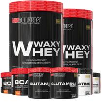 Kit 2x Waxy Whey 900g + 2x Power Creatina 100g + 2x Glutamina 300g + 2x BCAA 4,5 100g - Bodybuilders