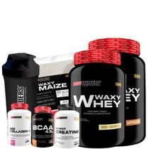 Kit 2x Waxy Whey 900g + BCAA 100g + Power Creatine 100g + Waxy Maize 800g + Colágeno 200g + Coq