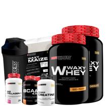 Kit 2x Waxy Whey 900g + BCAA 100g + Power Creatine 100g + Waxy Maize 800g + Colágeno 200g + Coq - Bodybuilders