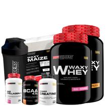 Kit 2x Waxy Whey 900g + BCAA 100g + Power Creatine 100g + Waxy Maize 800g + Colágeno 200g + Coq