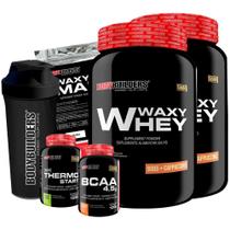 KIT 2x Waxy Whey 900g + BCAA 100g Tangerina + Thermo Start Powder 120g + Waxy Maize 800g + Coqueteleira - Bodybuilders