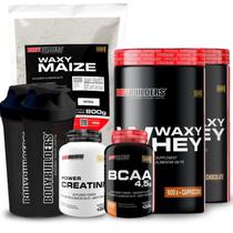 Kit 2x Waxy Whey 900g + Waxy Maize 800g + Power Creatina 100g + BCAA 4,5 100g + 2x Coqueteleira - Bodybuilders Kit 2x Waxy Whey 900g + Waxy Maize 800g + Power Creatina 100g + BCAA 4,5 100g + 2x Coqueteleira - Bodybuilders