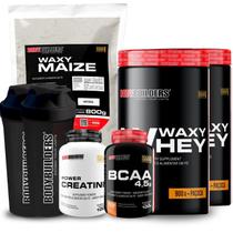 Kit 2x Waxy Whey 900g + Waxy Maize 800g + Power Creatina 100g + BCAA 4,5 100g + 2x Coqueteleira - Bodybuilders Kit 2x Waxy Whey 900g + Waxy Maize 800g + Power Creatina 100g + BCAA 4,5 100g + 2x Coqueteleira - Bodybuilders