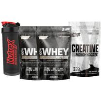 Kit 2x Whey 900g + Creatina Pura 1kg + Coqueteleira Nutrex