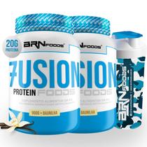 KIT 2x Whey Fusion 900g + Coqueteleira - BRN Foods