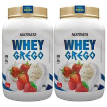 Kit 2X Whey Grego - 900g Morango com Chantilly - Nutrata