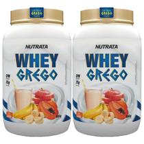 Kit 2X Whey Grego - 900g Vitamina de Frutas - Nutrata