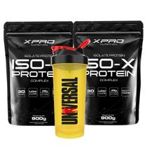 Kit 2x Whey Iso-X 900g - XPRO + Coqueteleira 600ml-Universal