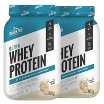 Kit 2x Whey Isolado Concentrado Chocolate Branco 907g Shark
