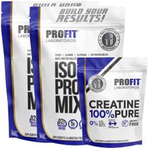 Kit 2x Whey Isolate Protein Mix 900g + 1x Creatina Pura 250g - Profit