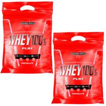 Kit 2x Whey Protein 100% Pure Concentrado Chocolate Refil 907g - Integralmedica - Integralmédica