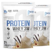 Kit 2x Whey Protein 3W ActiveNutrition 2kg - Vários Sabores - Baunilha