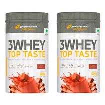 Kit 2x whey protein 3w top taste 900g body action