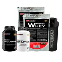KIT 2x Whey Protein 500g + Power Creatina 100g + Power Glutamina 100g + Coqueteleira - BodyBuilders KIT 2x Whey Protein 500g + Power Creatina 100g + Power Glutamina 100g + Coqueteleira - BodyBuilders