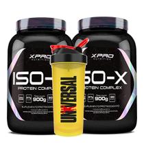 Kit 2x Whey Protein Iso - X Complex 900g - XPRO Nutrition + Coqueteleira 600ml - Universal