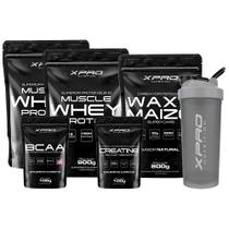 Kit 2x Whey Protein Muscle 900g + Creatina + Bcaa 100g+ Waxy Maize 800g +Coquet 700ml-Xpro Nutrition Kit 2x Whey Protein Muscle 900g + Creatina + Bcaa 100g+ Waxy Maize 800g +Coquet 700ml-Xpro Nutrition