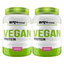 KIT 2x Whey Protein Proteína Vegana Vegan Protein 500g - Whey Vegano para Ganho de Massa Muscular - BRN FOODS