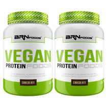 KIT 2x Whey Protein Proteína Vegana Vegan Protein 500g - Whey Vegano para Ganho de Massa Muscular - BRN FOODS