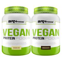 KIT 2x Whey Protein Proteína Vegana Vegan Protein 500g - Whey Vegano para Ganho de Massa Muscular - BRN FOODS