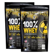 Kit 2X Whey Protein Refil 4Kg Ultra Concentrado Morango