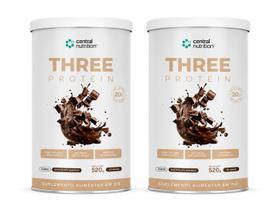 Kit 2x Whey Protein Three Protein 520g - Central Nutrition Sabor:Chocolate Amargo Kit 2x Whey Protein Three Protein 520g - Central Nutrition Sabor:Chocolate Amargo