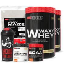 Kit 2x Whey Protein Waxy Whey 900g BCAA 4,5 100g Power Creatina 100g Waxy Maize 800g Coqueteleira Bodybuilders Kit 2x Whey Protein Waxy Whey 900g BCAA 4,5 100g Power Creatina 100g Waxy Maize 800g Coqueteleira Bodybuilders