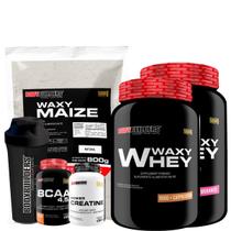 KIT 2x Whey Protein Waxy Whey 900g + BCAA 4,5 100g + POWER Creatina 100g + Waxy Maize 800g + Coqueteleira