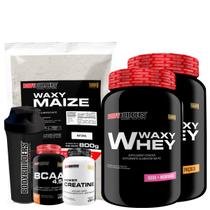 KIT 2x Whey Protein Waxy Whey 900g + BCAA 4,5 100g + POWER Creatina 100g + Waxy Maize 800g + Coqueteleira