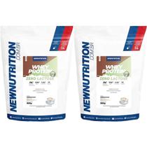 Kit 2X Whey Protein Zero Lactose All Natural - 900g Refil Cappuccino - NewNutrition