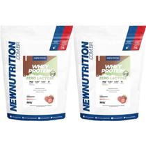 Kit 2X Whey Protein Zero Lactose All Natural - 900g Refil Morango - NewNutrition