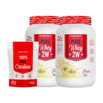 Kit 2x Whey Pure 2W 900g + Creatina 100% Pura 500g PURETECH Kit 2x Whey Pure 2W 900g + Creatina 100% Pura 500g PURETECH