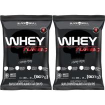 Kit 2X Whey Turbo - 907g Refil Baunilha - Black Skull