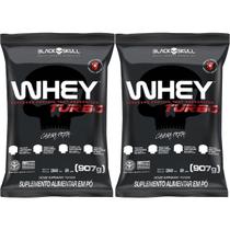 Kit 2X Whey Turbo - 907g Refil Chocolate - Black Skull