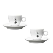 Kit 2X Xícaras Porcelana Bialetti Itália 75ml Moka Express Premium Barista Qualidade Tradição Exclusividade